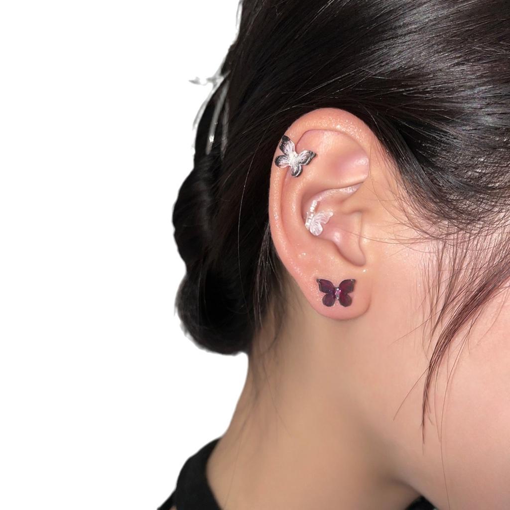 Butterfly stud earrings women's small and exquisite earrings, new popular resin earbone studs, cochlear studs, earrings, advanced sense