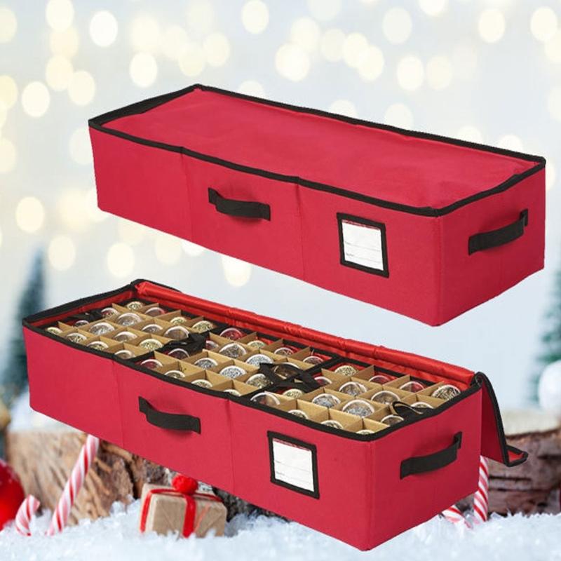 Foldable Compartment Organizers Box Waterproof Oxfords Cloth for Christmas Light Storage