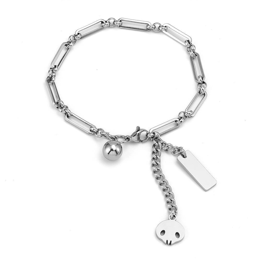 

Комплект ожерелья и браслета из нержавеющей стали премиум-класса: Роскошная титановая цепочка на ключицу для пар и женщин.