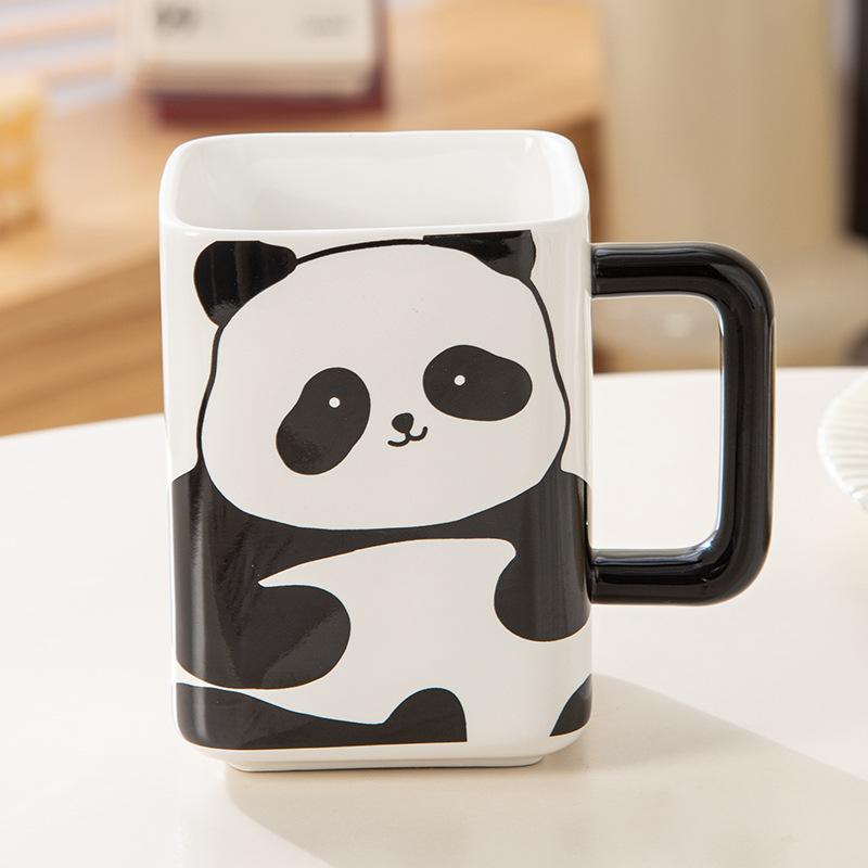 Kreative personalisierte Keramiktasse niedliche Panda Kaffeetasse Büro Wohnzimmer Zuhause Student Frühstück Kuh Tasse Tasse