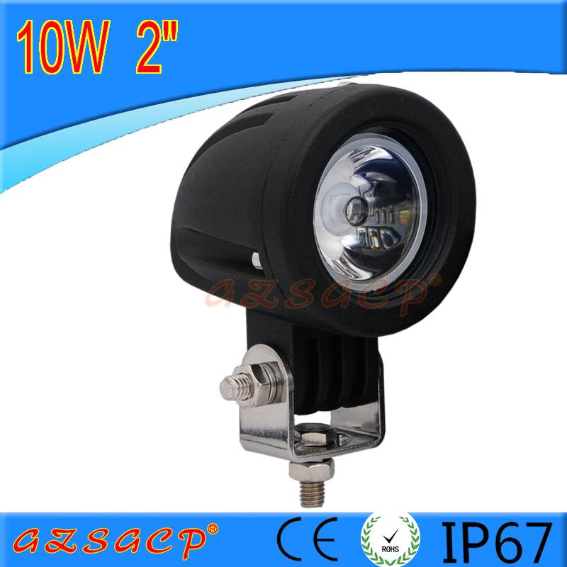 2-Inch 10W Round LED Spotlight: 12V Headlight, Roof Light, DRL, Reversing, and Fog Light for Cars and Trucks