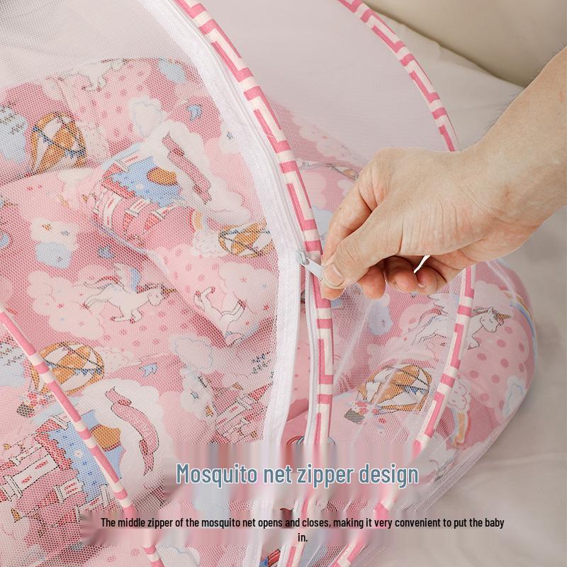 Portable Newborn Bionic Sleeping Mat with Mosquito Net for Crib or Bed