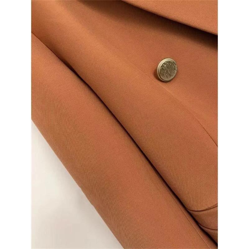Blazers Cortos Ropa de Mujer Combinación Perfecta Chic Coreano Doble Botonadura Abrigo de Traje Ropa de Oficina para Señoras