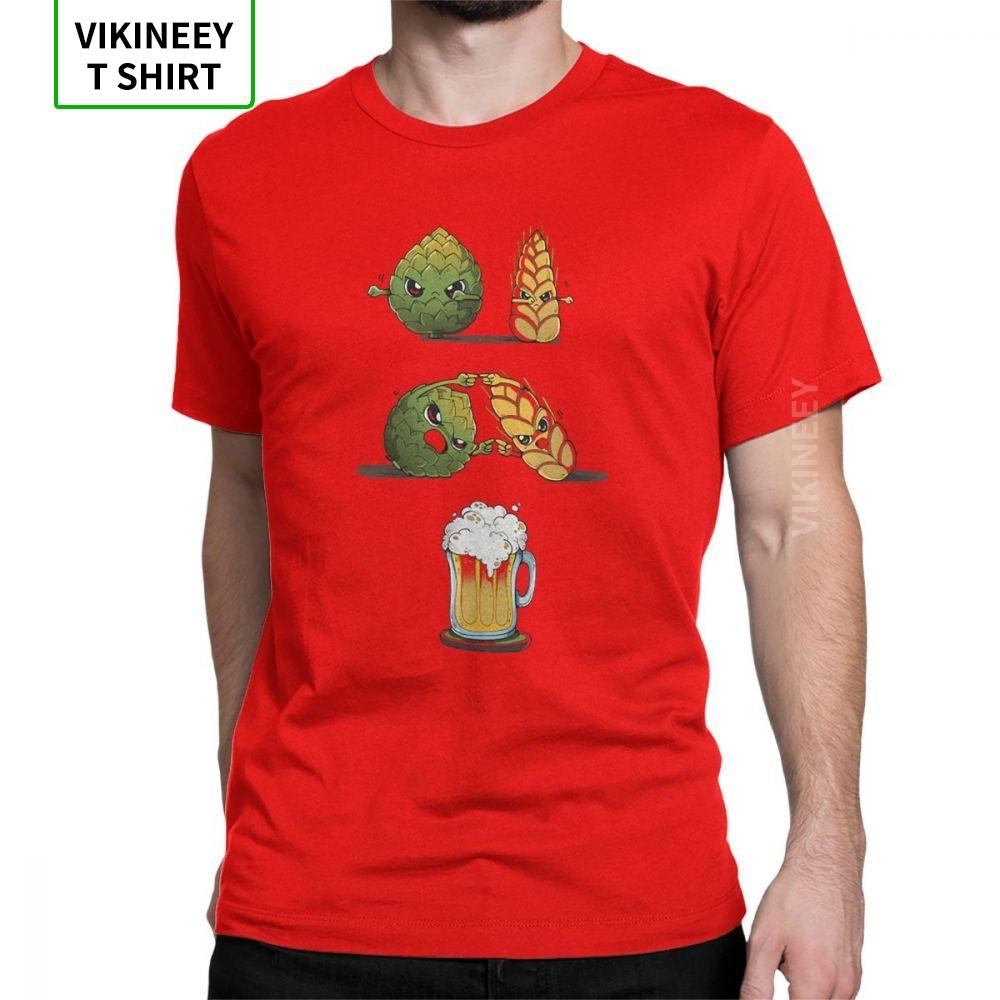 

Beer Fusion Men T Shirt Bar Alcohol Ale Drink Funny Tees Short Sleeve Crew Neck TShirts 100 Cotton Gift Idea Clothes S