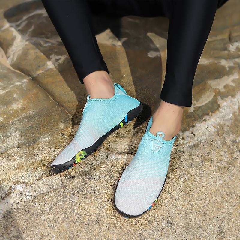 Soft Sole Aqua Shoes for Men Women Breathable Quick Dry Water Sneakers Elastic Slip-on Wading Footwear for Beach Walking Surfing