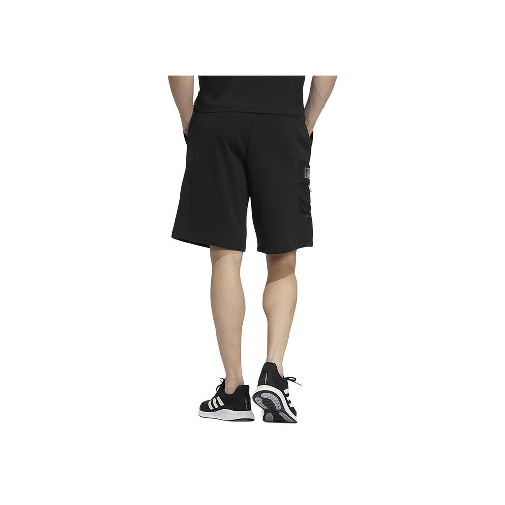 adidas Solid Color Mid-Rise Loose Breathable Training Casual Shorts Men Shorts Black HE7442