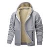Autumn/Winter New Arrivals: Shearling-Lined Thickened Cardigan with Hood Men's Casual Shearling-Lined Jacket