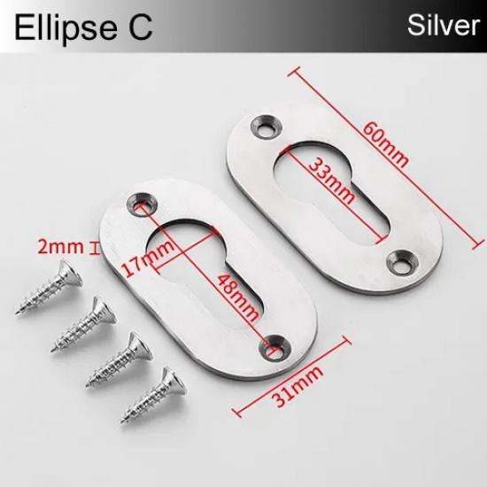 Round Oval Lock Cylinder Cover 304 Stainless Steel Keyhole Cover Black Gold Silver Anti-theft Door Accessories for 32mm Cylinder