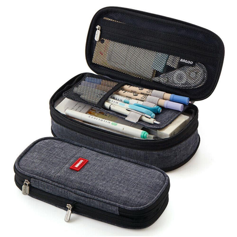 Pencil Case Large Capacity School Pencil Box Stationery Zipper Pocket for Office Home Storage