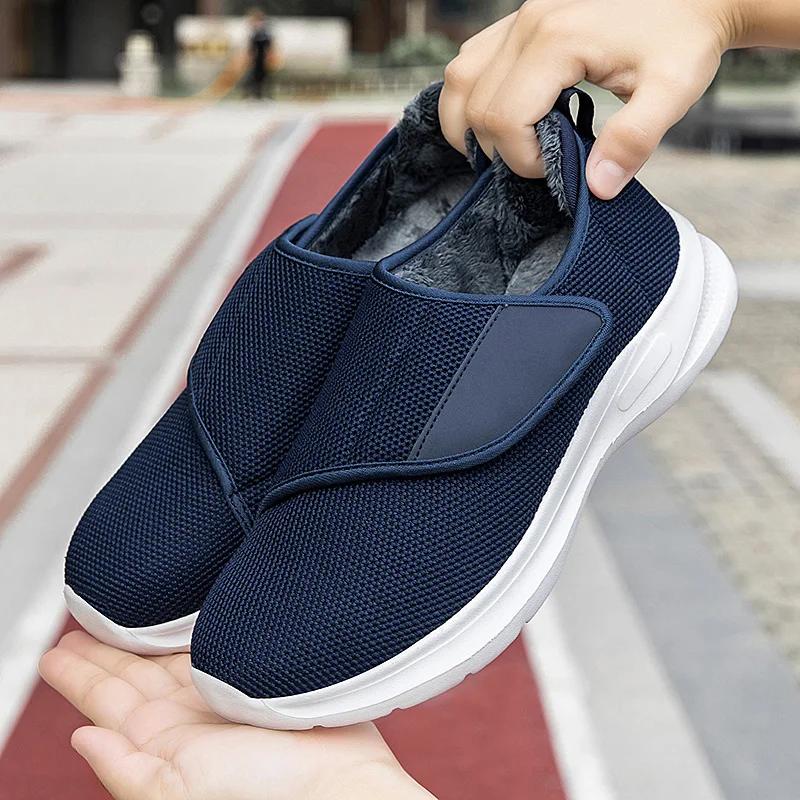 Winter Women Wide Feet Swollen Walking Casual Shoes Thumb Eversion Adjusting Soft Comfortable Man Shoes Zapatillas Para Hombre