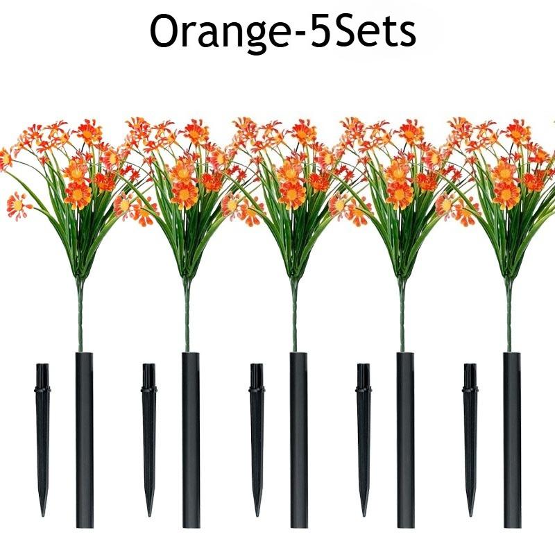 1-10Sets Resistant Artificial Daisies Flowers Fake Foliage Shrubs for Window Box Hanging Farmhouse Indoor Outdoor Decor
