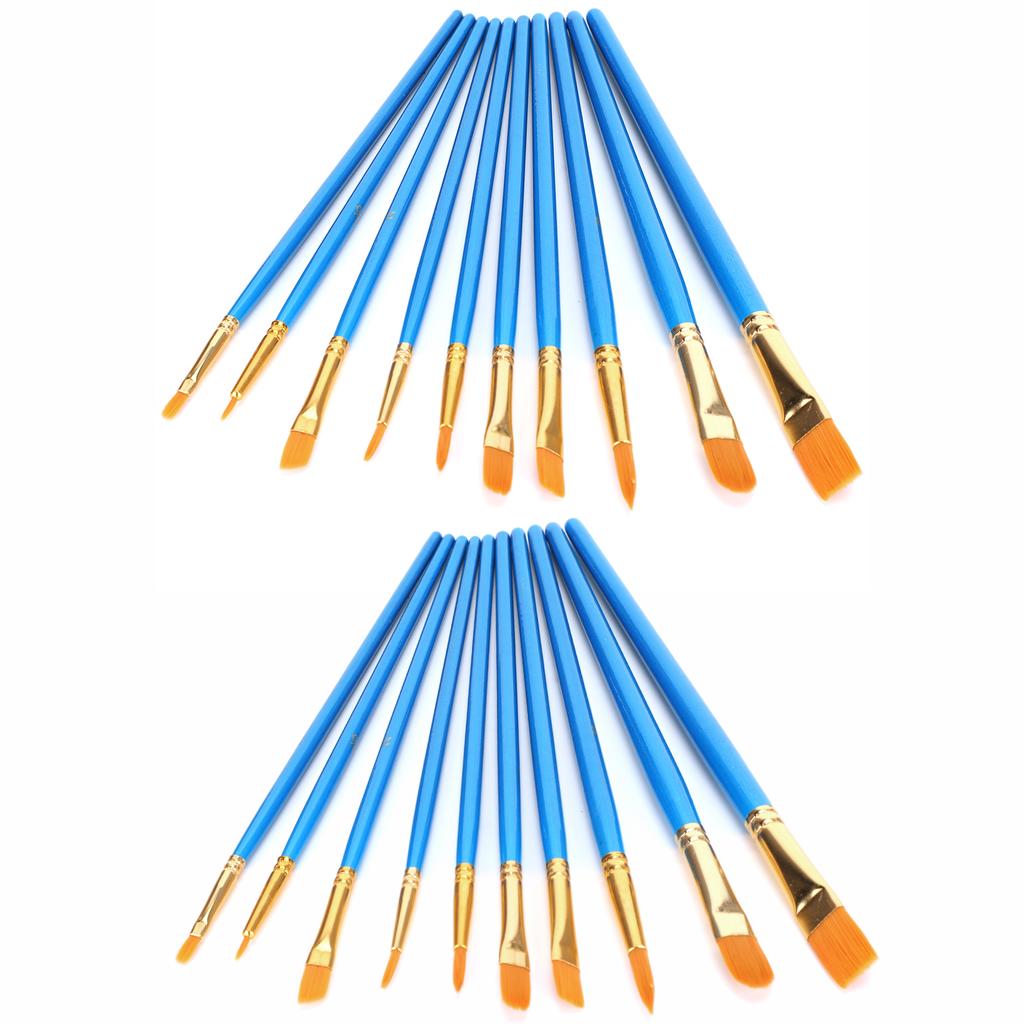 20 sztuk Zestaw Pędzli do Malowania Akwarela Farba Olejna Narzędzie do Rysowania dla Artystów Materiały Niebieski Uchwyt