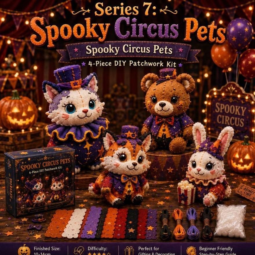 Halloween Animal Patchwork Set for DIY Sewing Kit