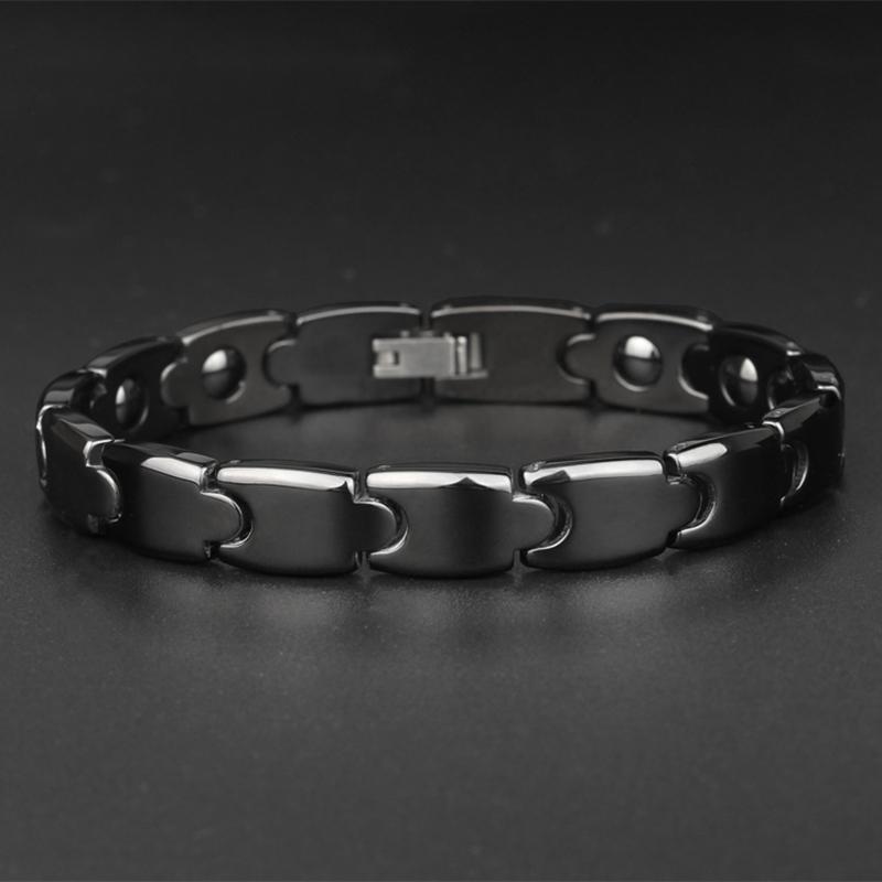 Mıknatıs Bilezik Erkekler Takı Siyah Beyaz Seramik Ayarlanabilir Erkek Bileklik Adam Bilezik Onun için Hediyeler Mücevherat