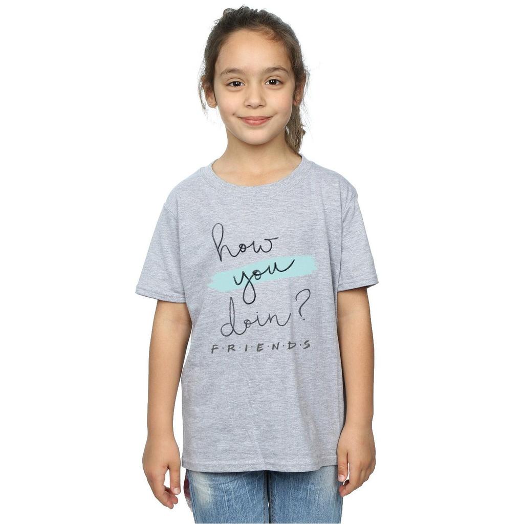 Friends Girls How You Doin? Handwriting Cotton T-Shirt