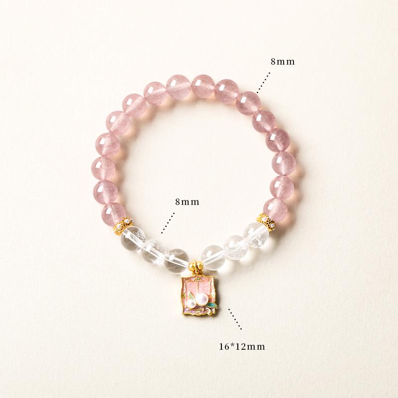 Aquamarine & White Crystal Beaded Bracelet: Fairy Summer Style for Girls, Sweet & Simple Fashion Hand Jewelry with a High-End Feel