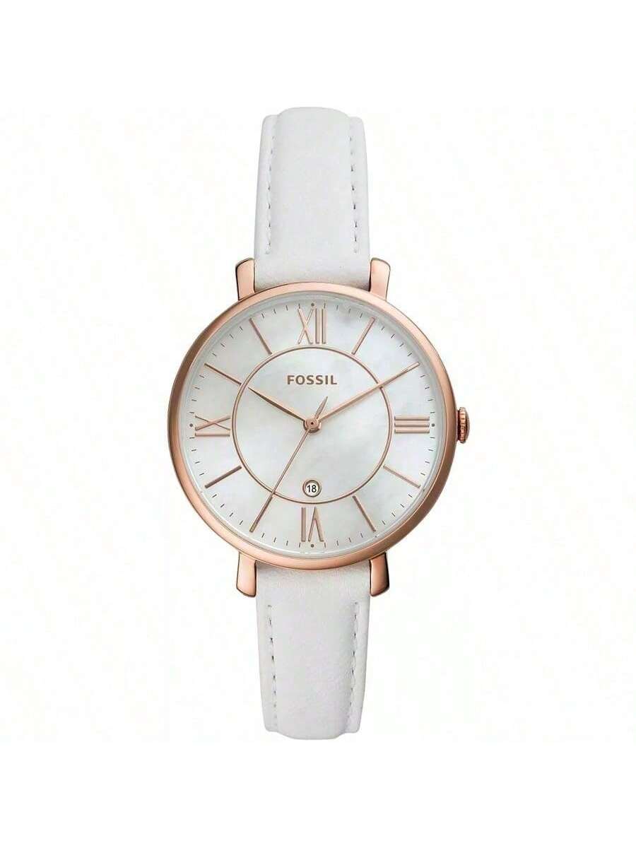 

Fossil Women s Quartz Stainless Steel 3-Hand Wristwatch, Stainless Steel Case/Glass Mirror ES4579 білий