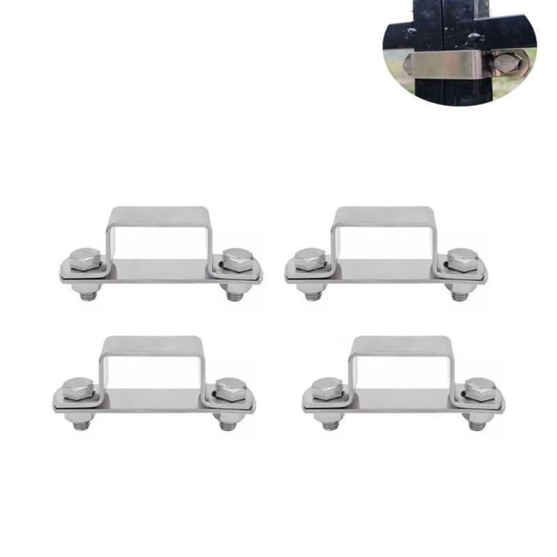4Pcs Metal Steels pipe Clamp Replacement Right Angles Bracket Secure Pipe Fixing Bracket for Square Tubes Enduring