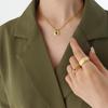 Korean Dongdaemun Retro Zircon Necklace & Non-fading Versatile Earrings Set