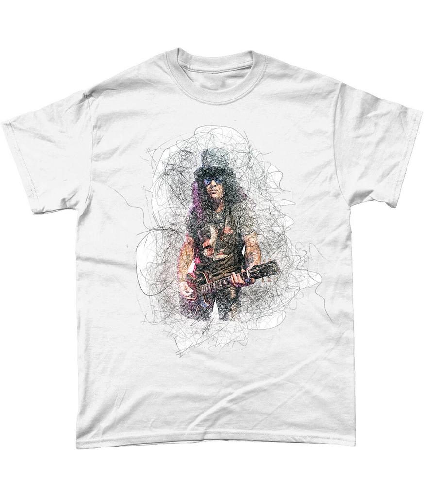 Slash Guns N' Roses T Shirt Colour Sketch Axl Rose Sweet Child O'Mine