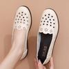 Sandals Summer Breathable Fashion Hollow Leather Shoes Non-slip In the Flat Bottom In the Elderly Women's Shoes Hole Shoes