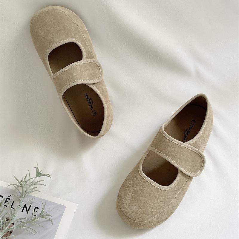 

2025 autumn new retro Doudou shoes single shoes women s ugly cute Boken retro Japanese Velcro flat shoes Boken shoes 40 абрикосовий