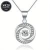 925Pure Silver Hypoallergenic Creative Heartbeat Necklace Clavicle Chain Pendant with Synthetic Zircon, Exquisite Gift Suitable for Women, Couples,