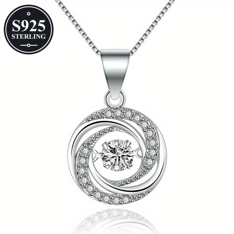 925Pure Silver Hypoallergenic Creative Heartbeat Necklace Clavicle Chain Pendant with Synthetic Zircon, Exquisite Gift Suitable for Women, Couples,