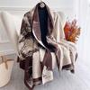 Sciarpa invernale calda in cashmere per donna, stampa di lusso, scialle in pashmina, foulard da collo, fascia per capelli con design a scialle femminile