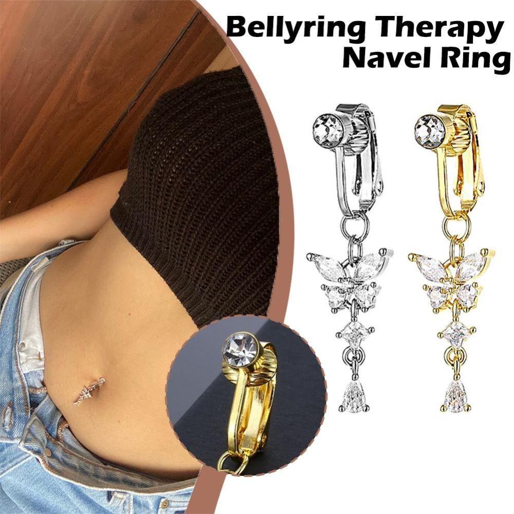 Zircon Fake Belly Ring Non Piercing Navel Rings Body Fashion Belly Button Rings Fashion Accessory