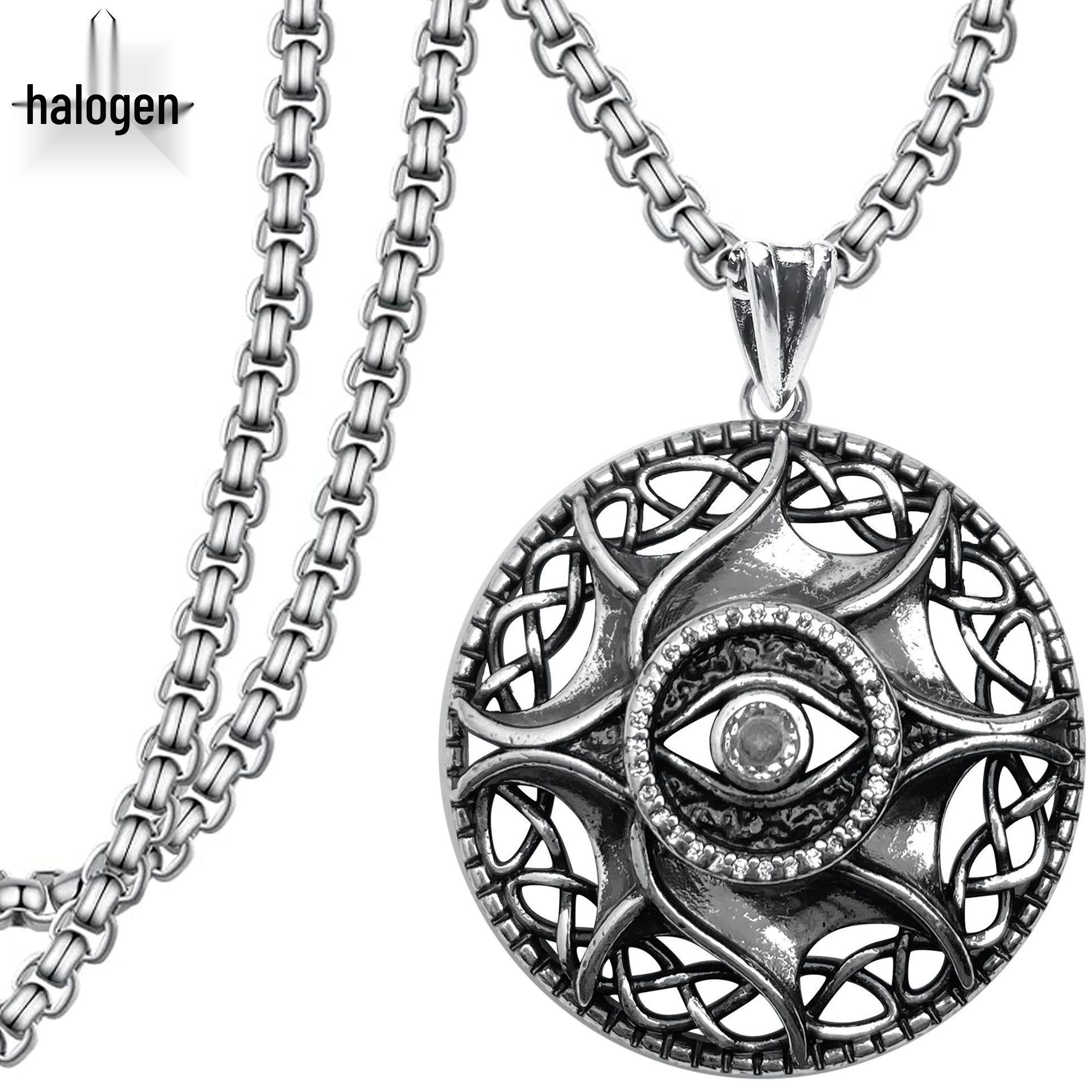 Xiewei er Ретро Геометрическое Ожерелье в Европейском и Американском Стиле с Медным Цирконовым Подвеской  Сглаз .