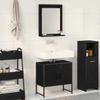 Wall Mounted Bathroom Furniture Set 2 pcs Black Particleboard