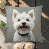 1 Pillowcase, West Highland White Terrier Print, 2D Flat Printing, Single-sided Print, No Pillow Insert, 17.72 X 17.72 Inches (45 X 45cm), Not Real Em