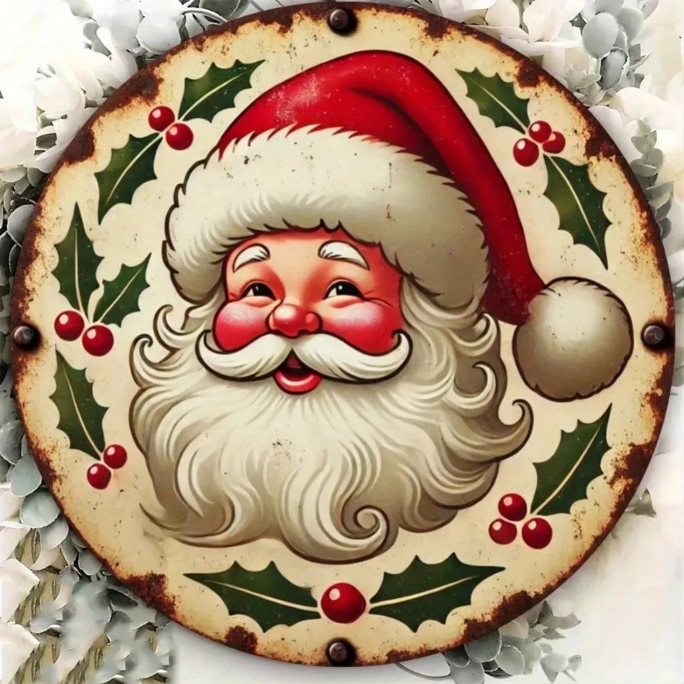 Christmas Santa Claus Metal Sign Iron Wall Art Home Cafe Bar Decor 20x20