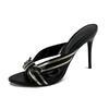 2025 Women's Versatile Cross Strap Round Toe High Heel Sandals & Slippers - Spring/Autumn Fashion, Plus Size Available