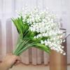 10pcs/set Simulation Green Plants Lily Valley Bride Hold Bouquet Home Decoration FIower Supplies High-End Wedding Prop Wholesale
