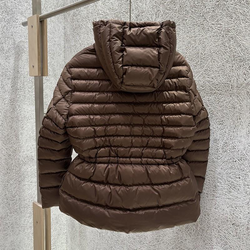 Womens 90% Down Fill Hooded Puffer Jacket With Drawstring Waist Cinch Streetwear Winter Coat