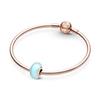 Pandora Murano Glass Charm Rose Gold Matte Blue Women Charm 789420C00