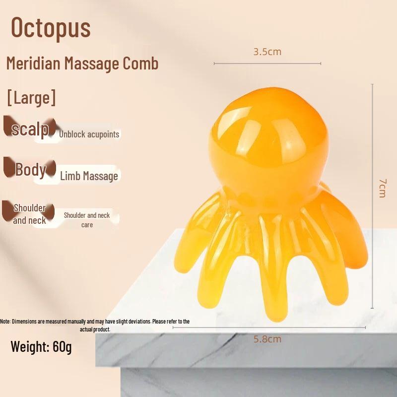 Octopus Resin Meridian Massage Comb - Traditional Chinese Medicine Scalp & Health Tool