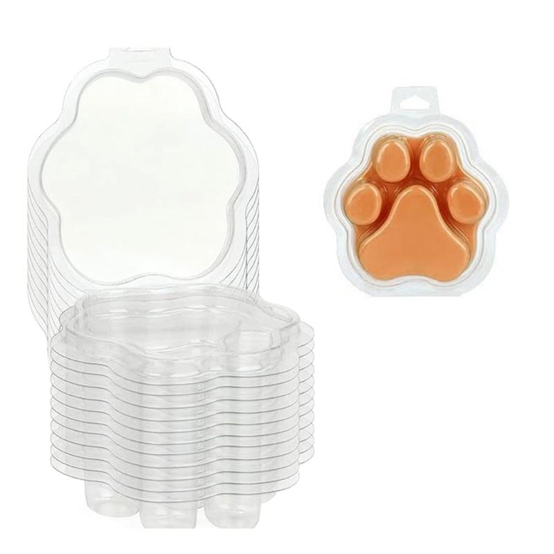 25Pcs Cats Claw Shaped Wax Melt Molds For Crafting Wickless Candle, Clear Melting Clamshell Molds for Soap Candle Making