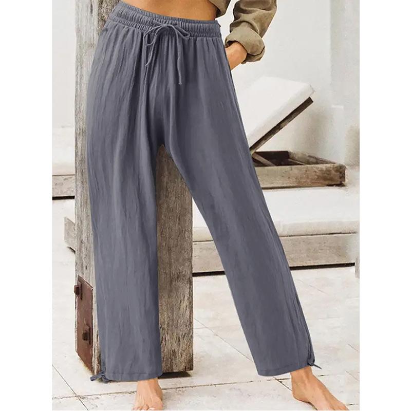 Pantaloni de damă Pantaloni casual de vară Pantaloni de acasă de culoare solidă pentru femei