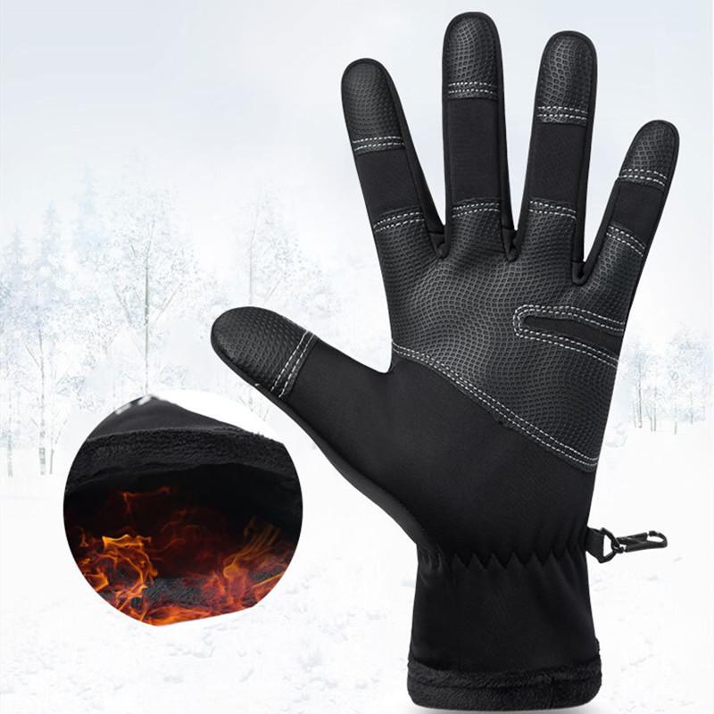 2021 Winter Gloves Riding Ski Gloves Winter Zipper Touch Screen Wind Protection Warm Waterproof Sports Plus Velvet Climbing