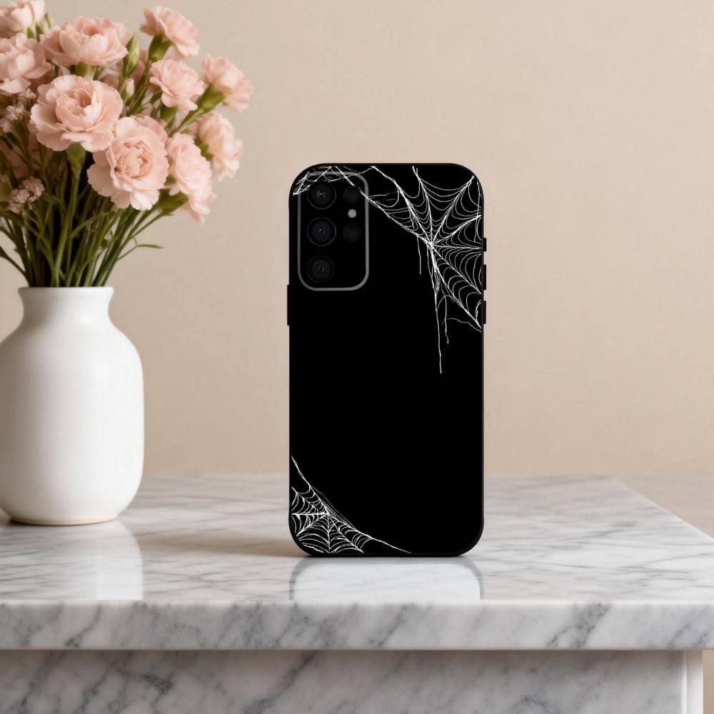 S-Spider W-web P-pattern Phone Case For Samsung S25,S24,S21,S22,S23,S30,Ultra,S20,Plus,Others Soft Black Cover
