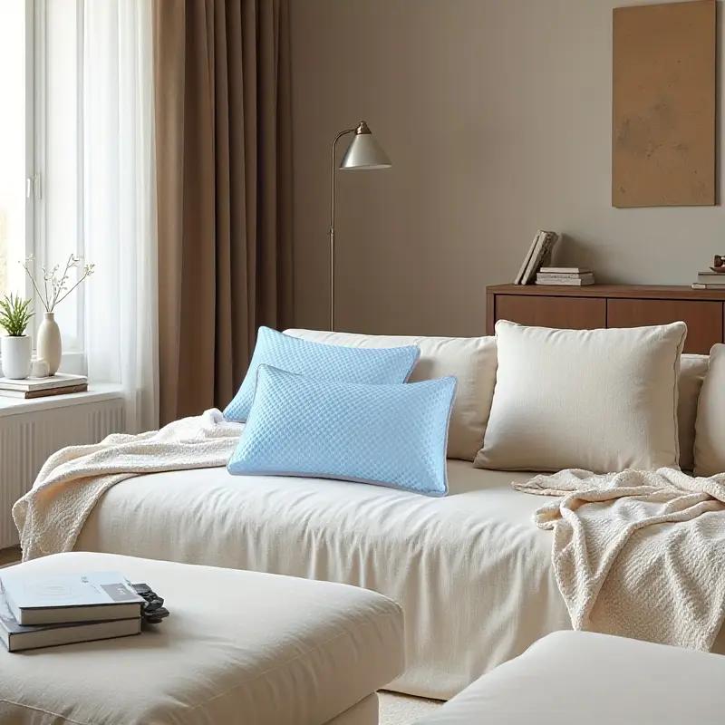 Cooling Pillowcase Covers Ice Silk Soft Breathable Summer Pillow Cases Machine Washable for Dorm Home Bedroom Use Smooth Fabric