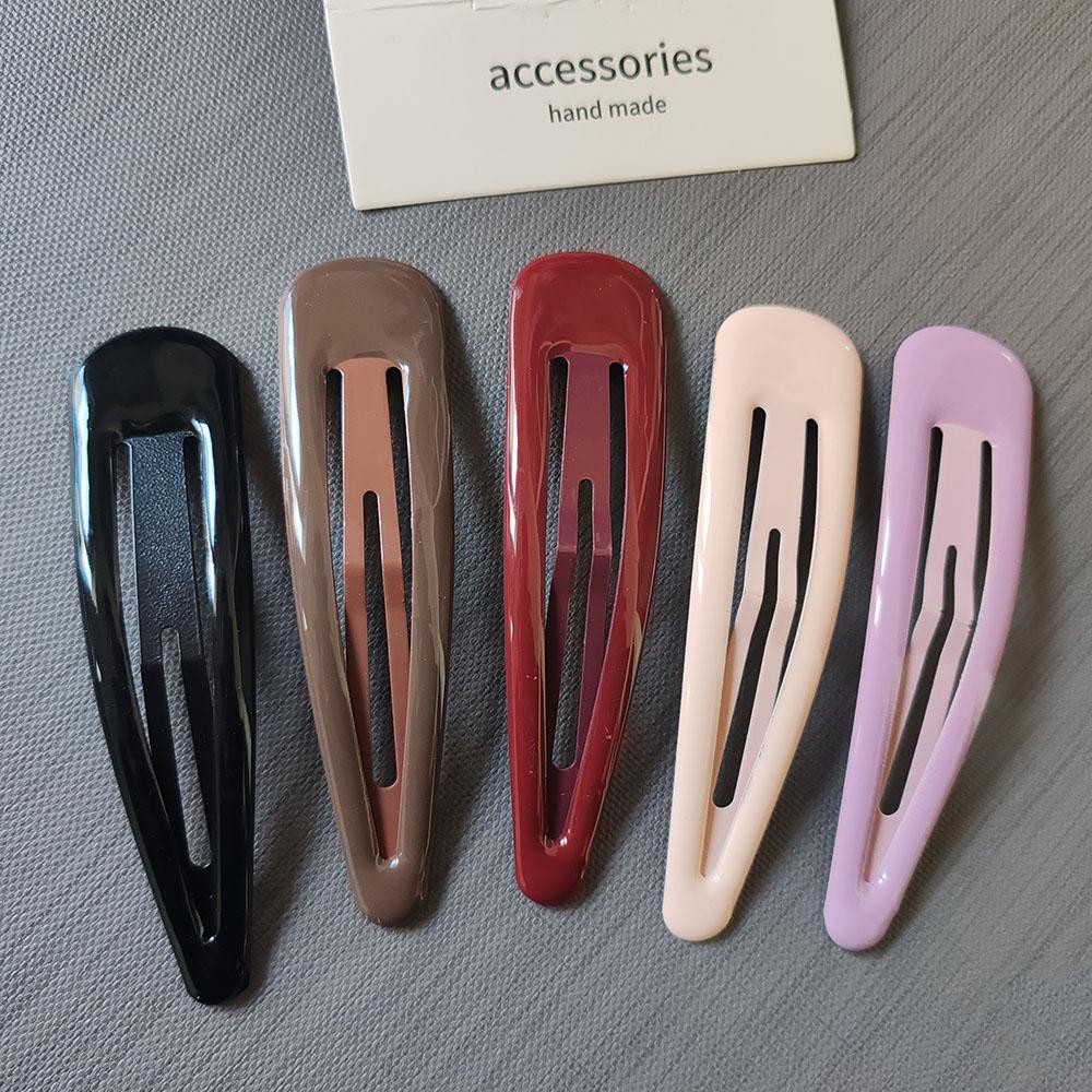 2pc Colorful 10cm Big Solid Good Alloy Solid Color Simplicit BB Hair Side Clips for Girls Women Vintage Hairpin Hair Accessories