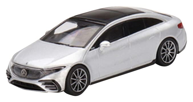 TrueScale Miniatures MINI GT Scară EQS 580 4MATIC Argintiu Metalizat Produs Finit 1/64 Mercedes-Benz Hi-Tech (Volan pe dreapta)