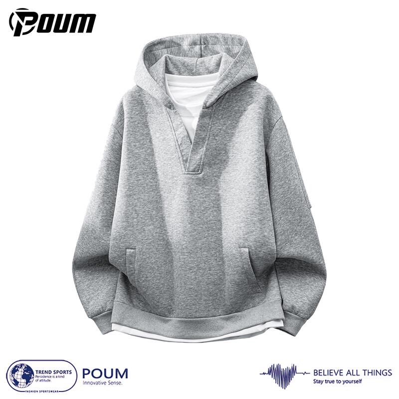 

POUM Men s Faux Two-Piece Hooded Sweatshirt XL