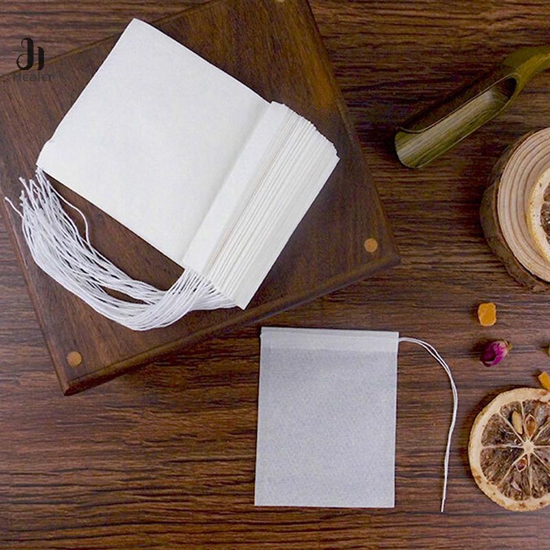 100Pcs/Lot Tea Bag Teabags Biodegradable Paper Drawstring Eco-Friendly Filter Empty Loose Leaf Powder Herbal Medicine Strainer