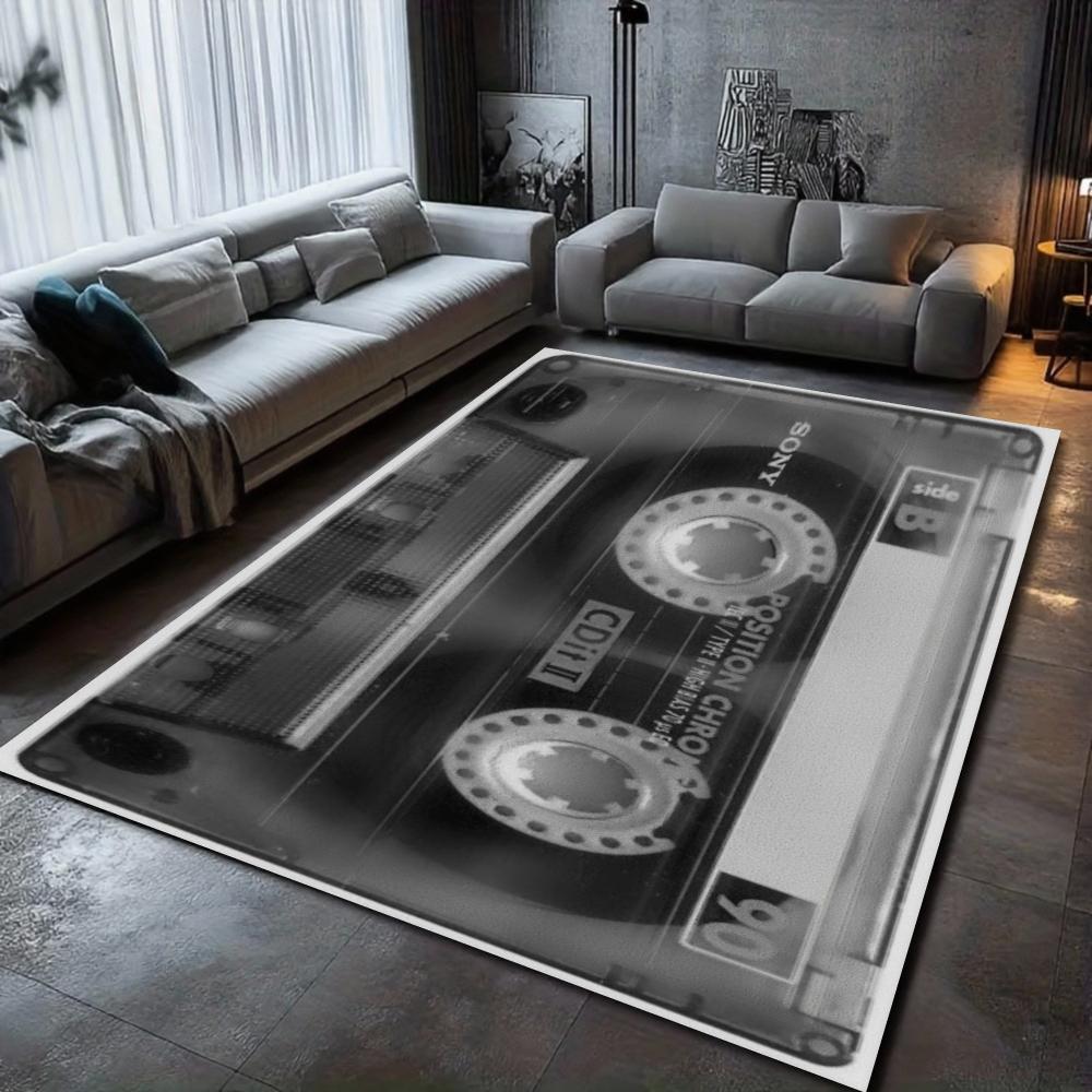 Vintage Cassette Tape Carpet Mat Retro Music Design for Living Room Home Decoration Carpets for Living Room Rugs for Bedroom