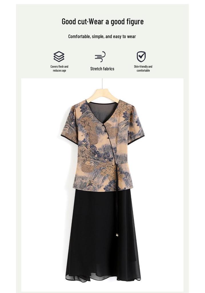 Elegant Chiffon Two-Piece Dresses for Petite Mothers and Mature Women